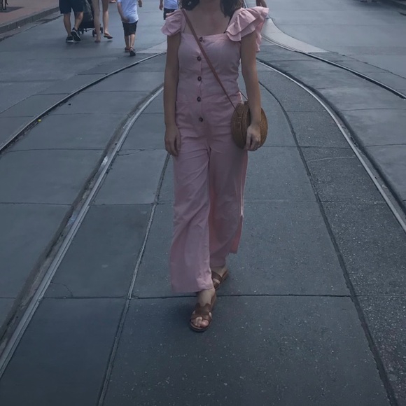 Pink Ruffled Jumpsuit - Picture 2 of 2